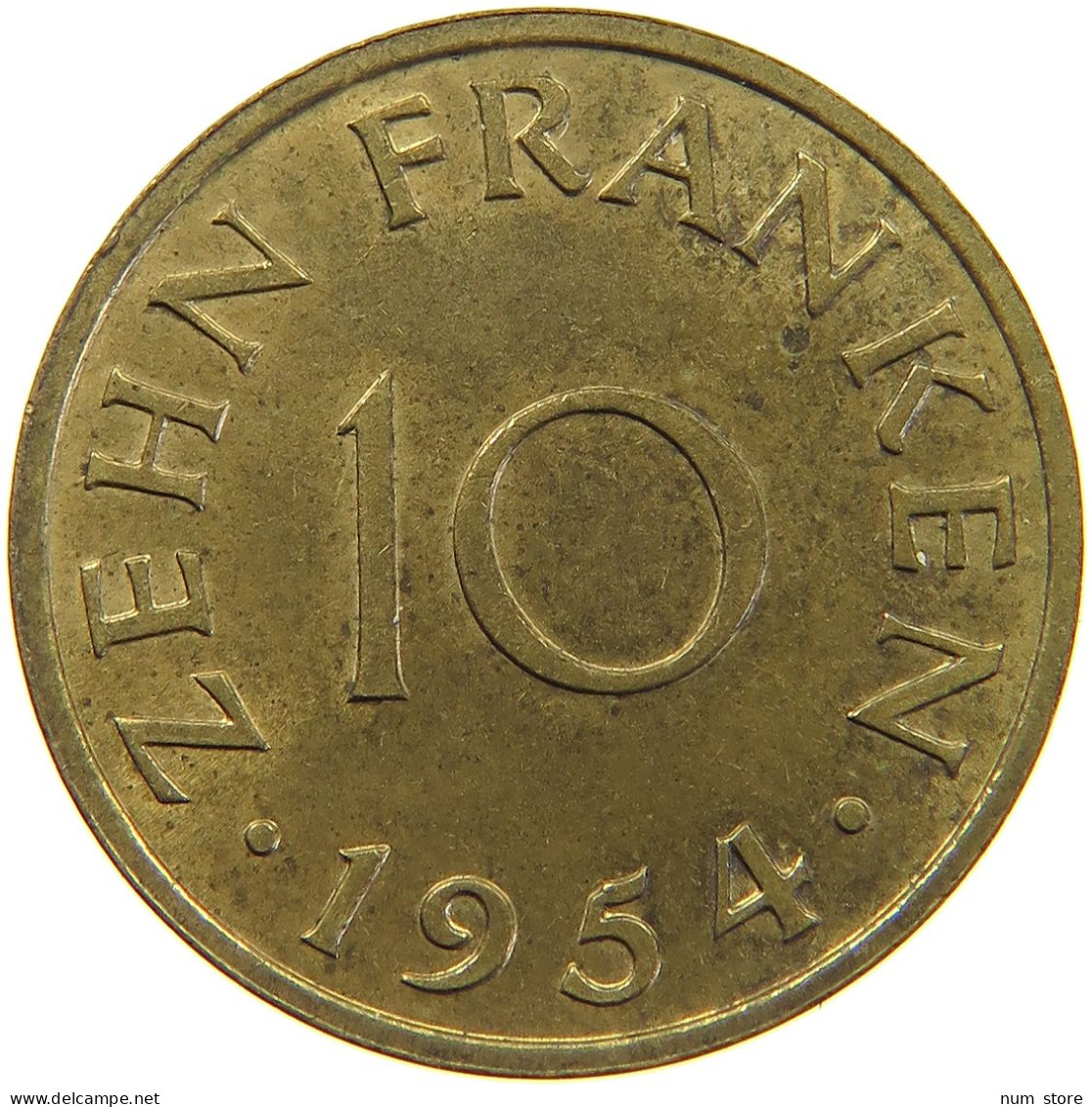 GERMANY 10 FRANKEN 1954 SAARLAND #c016 0169 - 10 Franchi