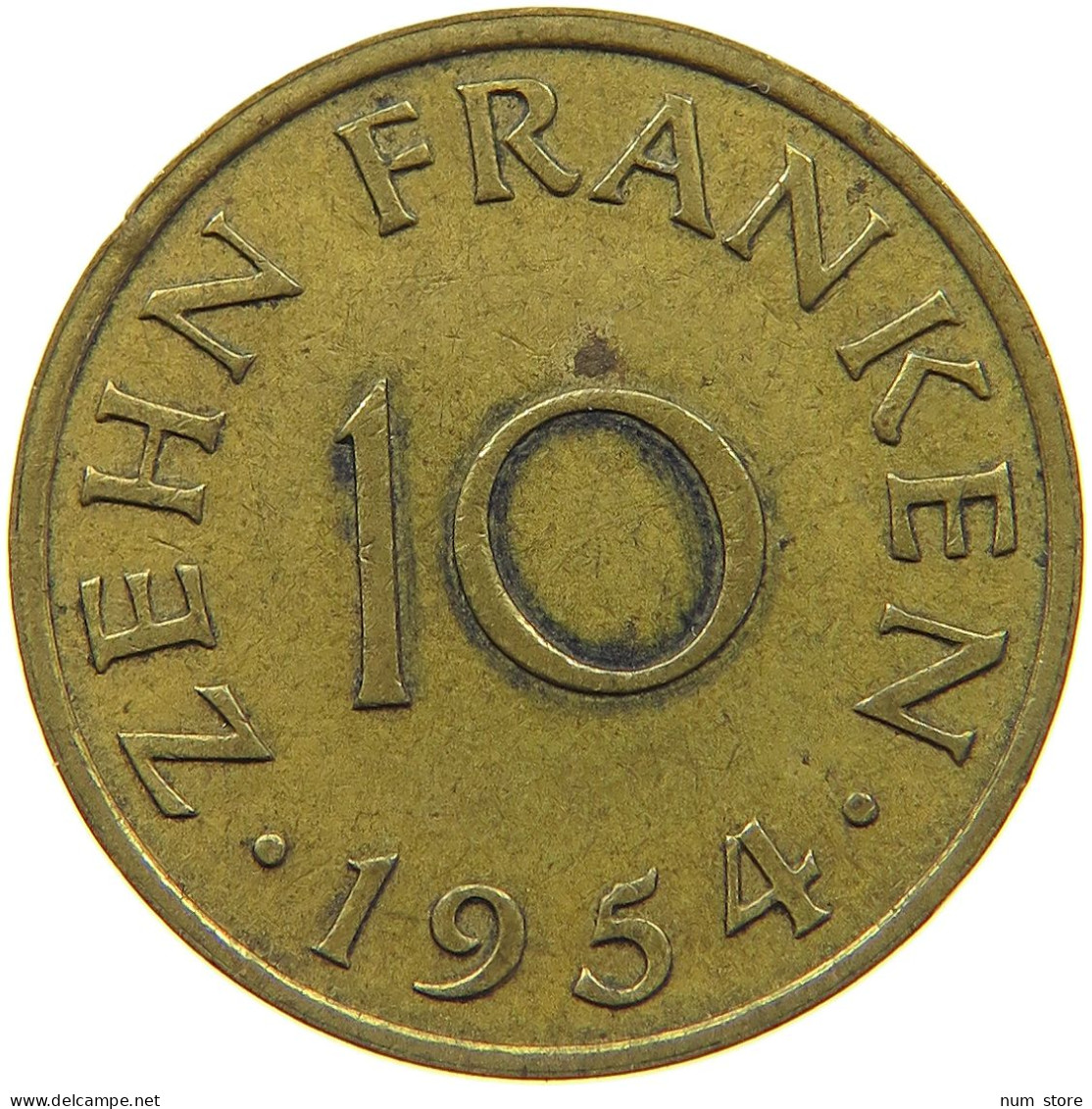 GERMANY 10 FRANKEN 1954 SAARLAND #c013 0185 - 10 Franchi