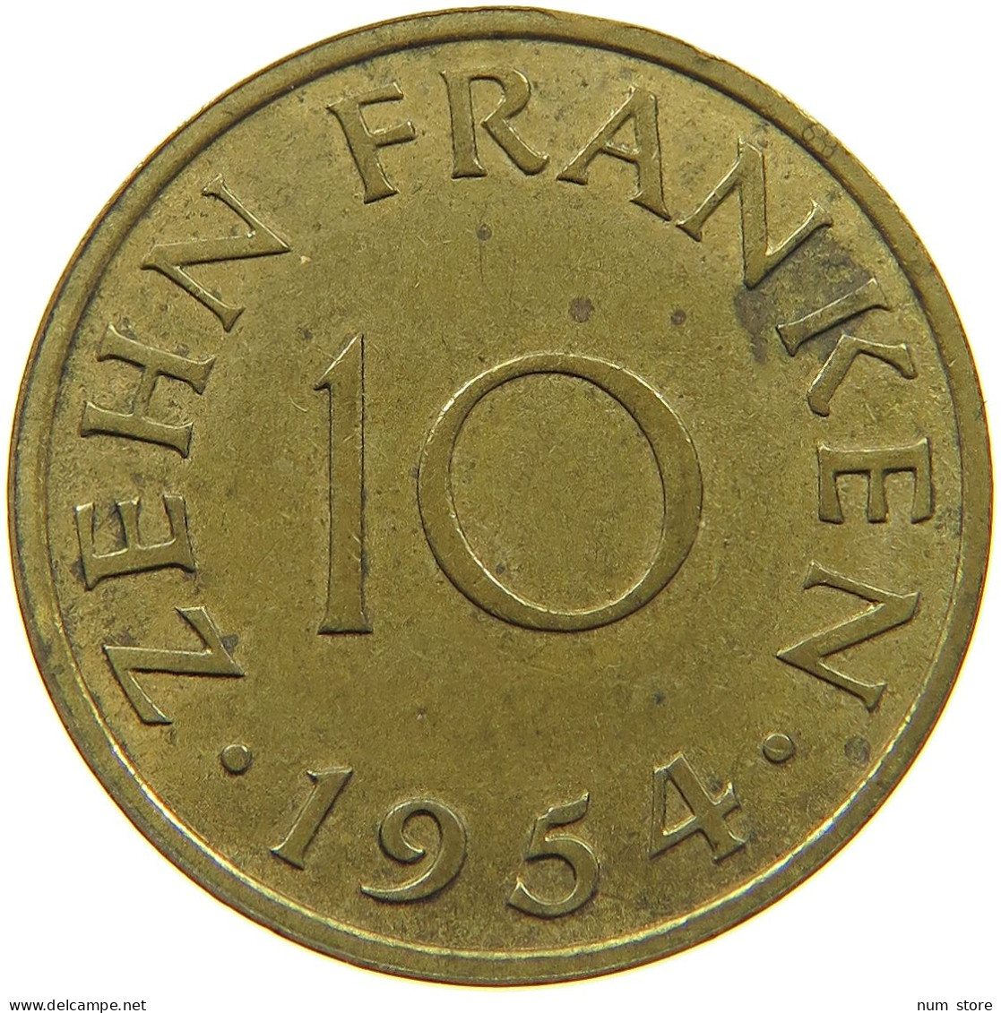 GERMANY 10 FRANKEN 1954 SAARLAND #c007 0325 - 10 Francos