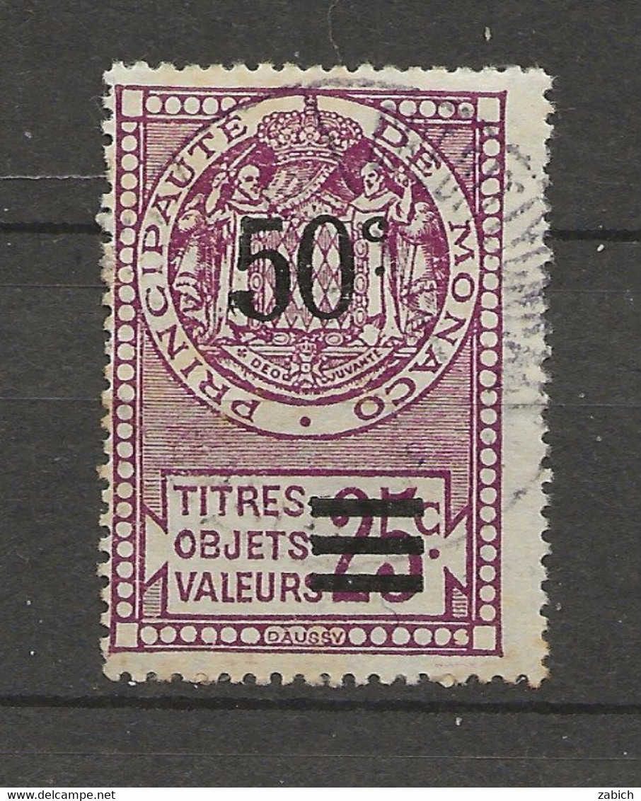 TIMBRES FISCAUX DE MONACO DECHARGES  N°3  50 C  Sur 25 C LILAS  Cote Y Et T 2016  35 €; - Fiscale Zegels