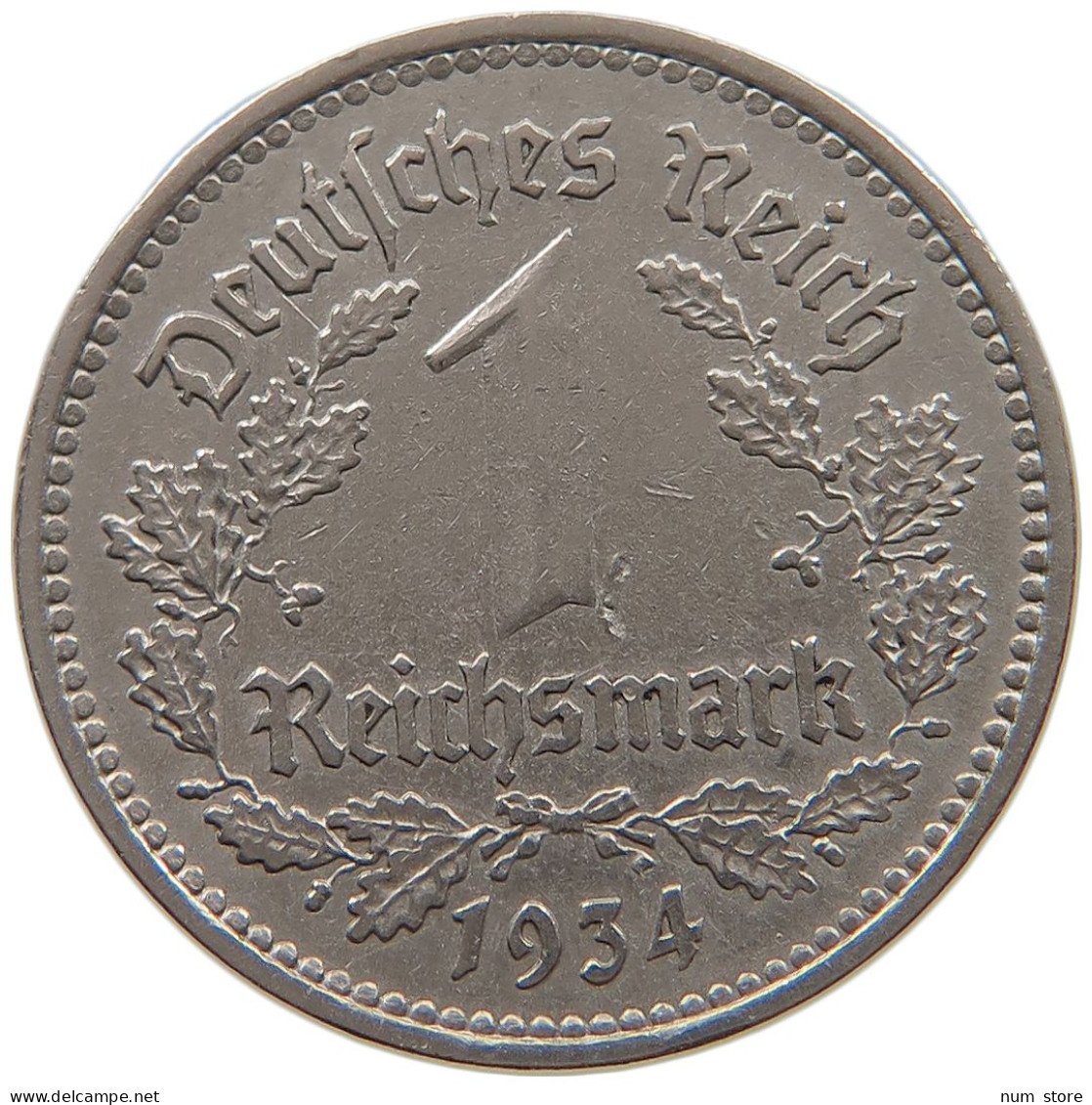 GERMANY 1 MARK 1934 A #a072 0267 - 1 Reichsmark