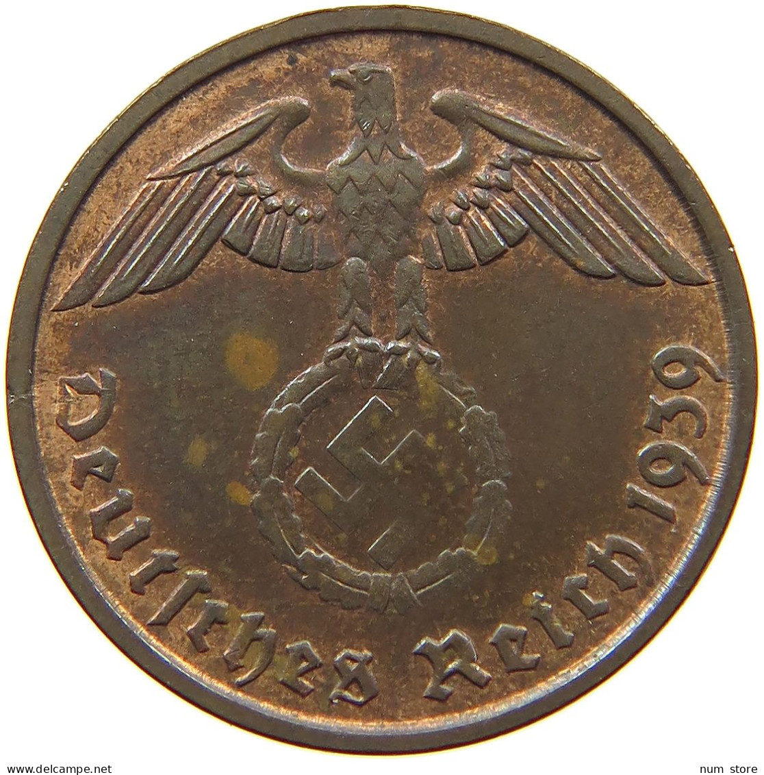 GERMANY 2 PFENNIG 1939 D #a043 0679 - 2 Reichspfennig