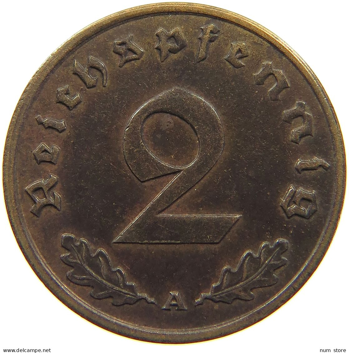 GERMANY 2 PFENNIG 1939 A TOP #c083 0035 - 2 Reichspfennig