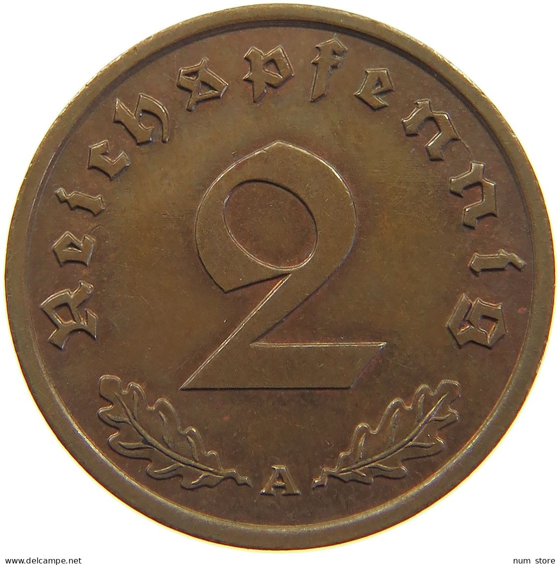 GERMANY 2 PFENNIG 1939 A TOP #c083 0015 - 2 Reichspfennig