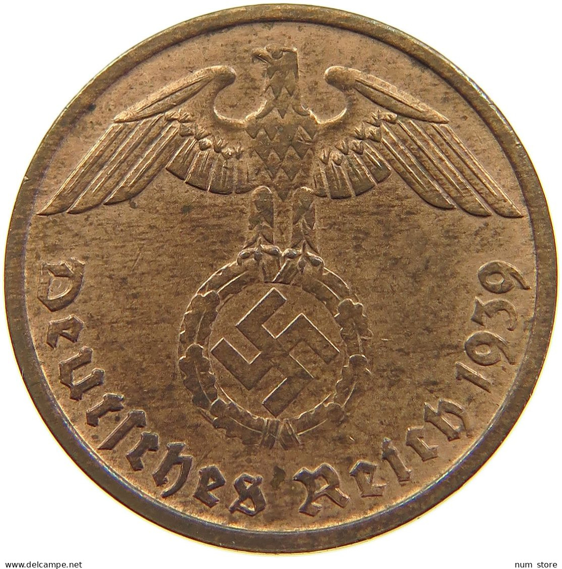 GERMANY 2 PFENNIG 1939 D TOP #c083 0051 - 2 Reichspfennig