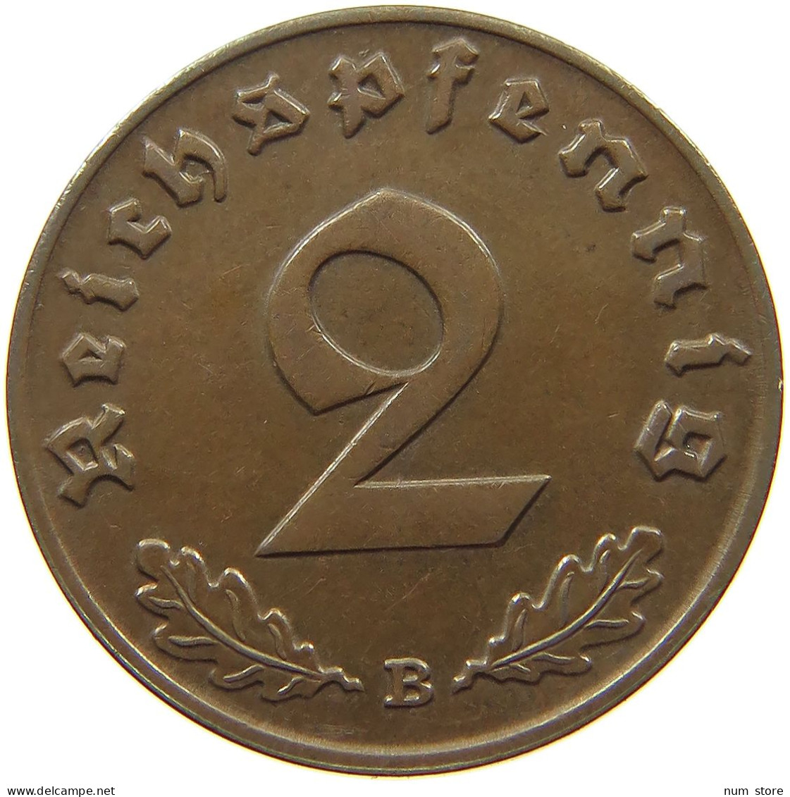 GERMANY 2 PFENNIG 1939 B #a043 0681 - 2 Reichspfennig