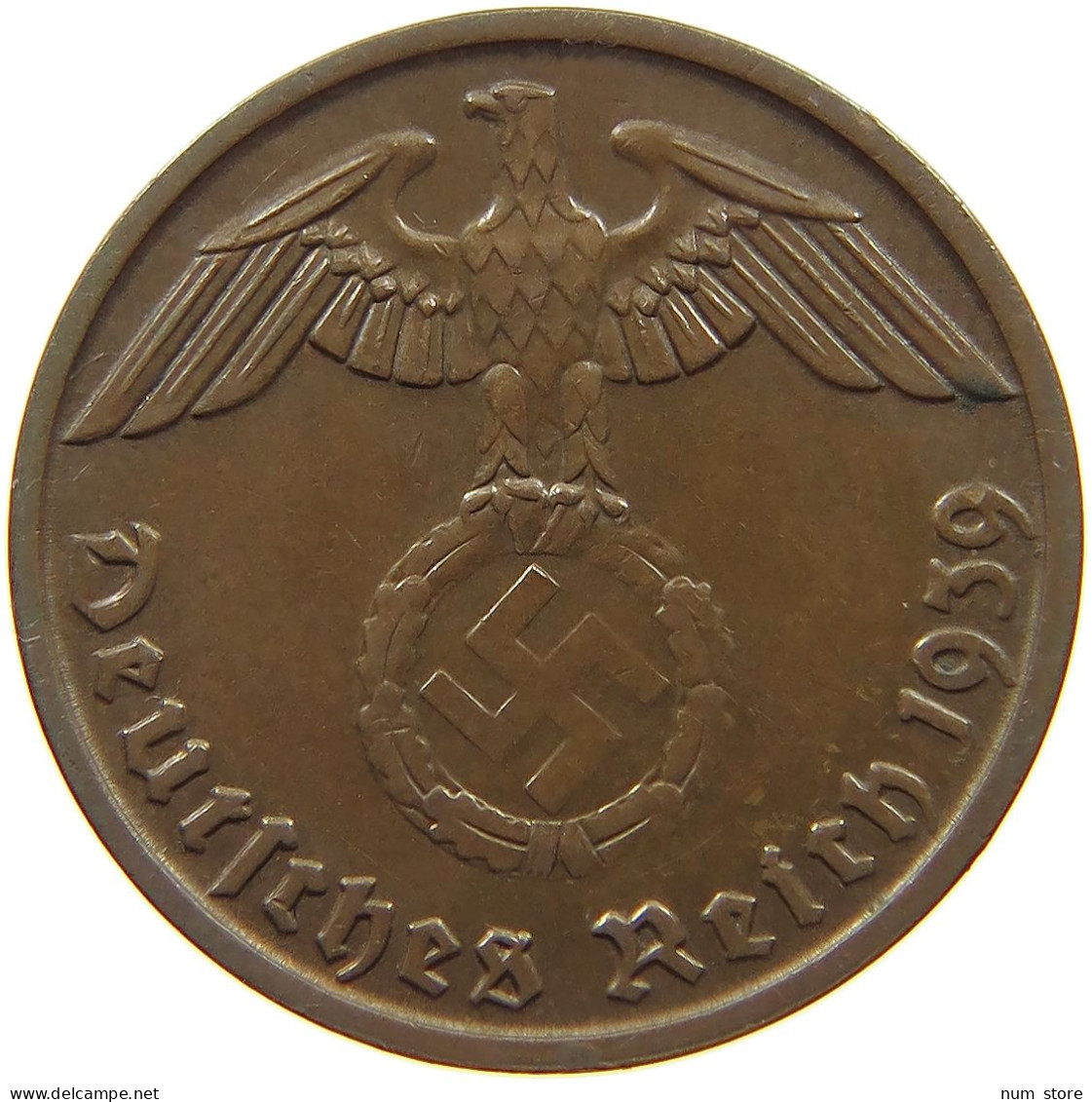 GERMANY 2 PFENNIG 1939 B #a043 0681 - 2 Reichspfennig
