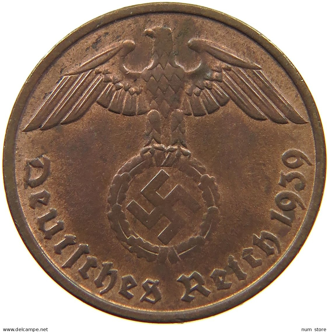GERMANY 2 PFENNIG 1939 D #a032 0371 - 2 Reichspfennig
