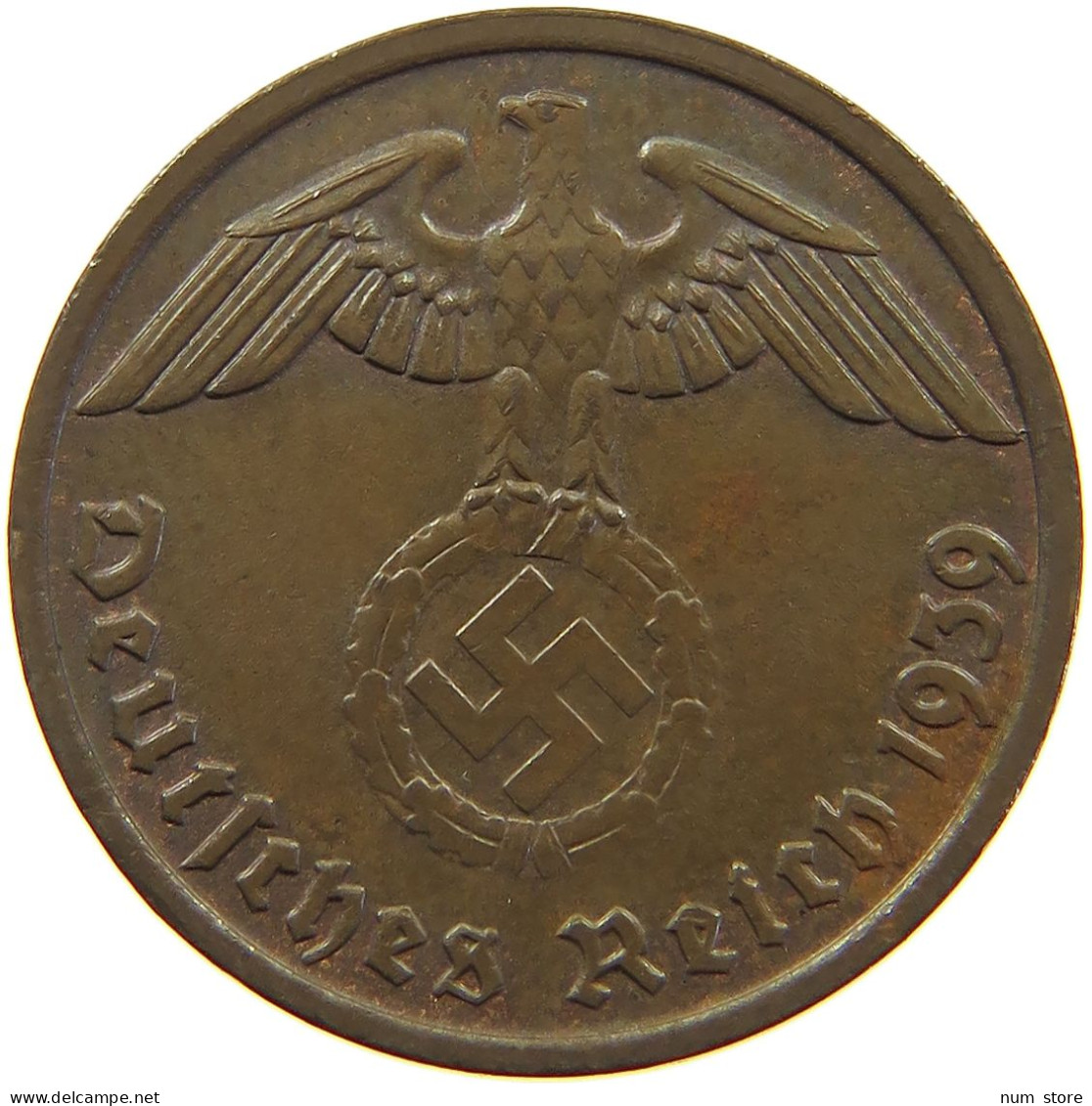 GERMANY 2 PFENNIG 1939 D #a066 0649 - 2 Reichspfennig