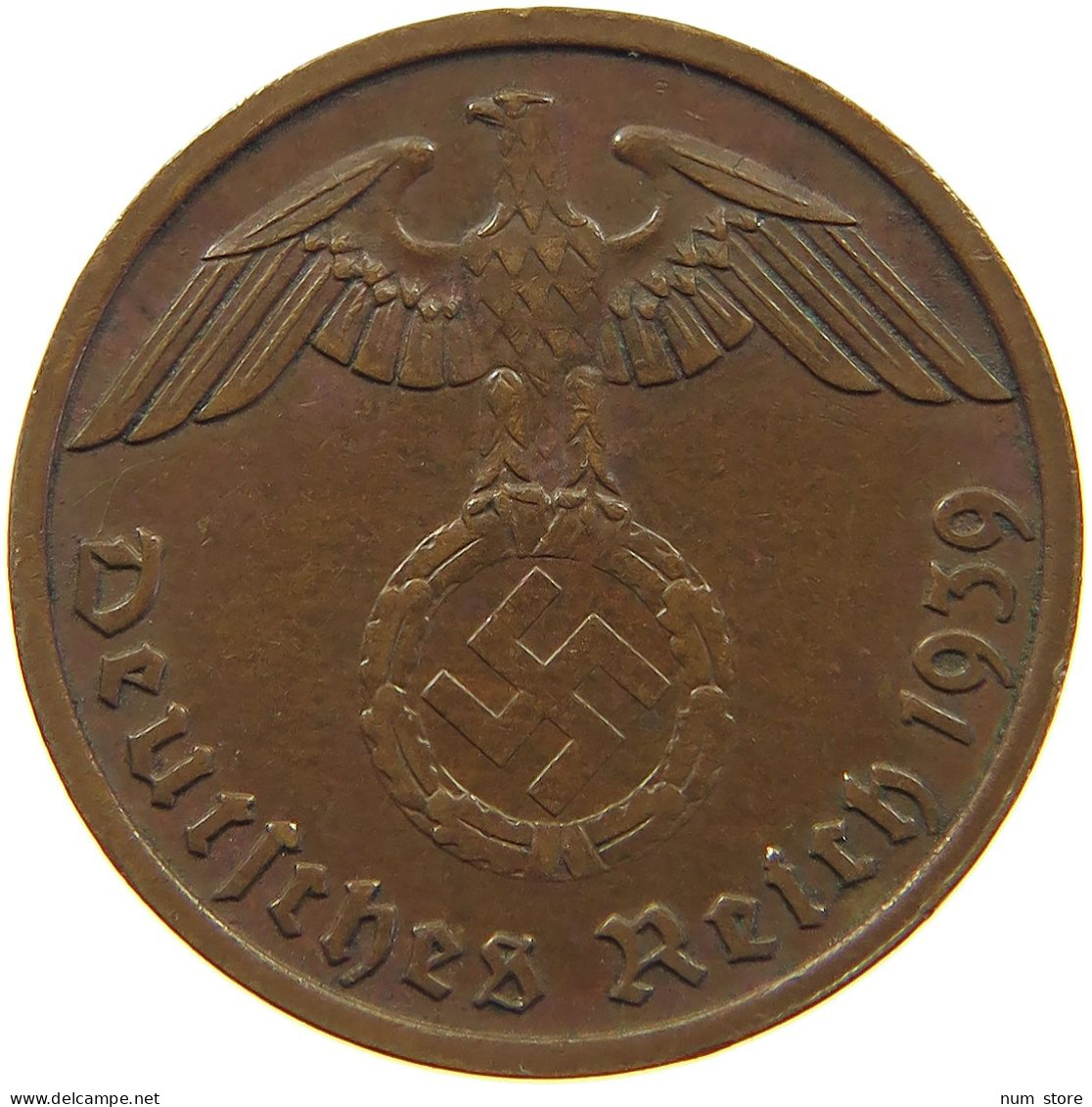 GERMANY 2 PFENNIG 1939 B #c083 0041 - 2 Reichspfennig