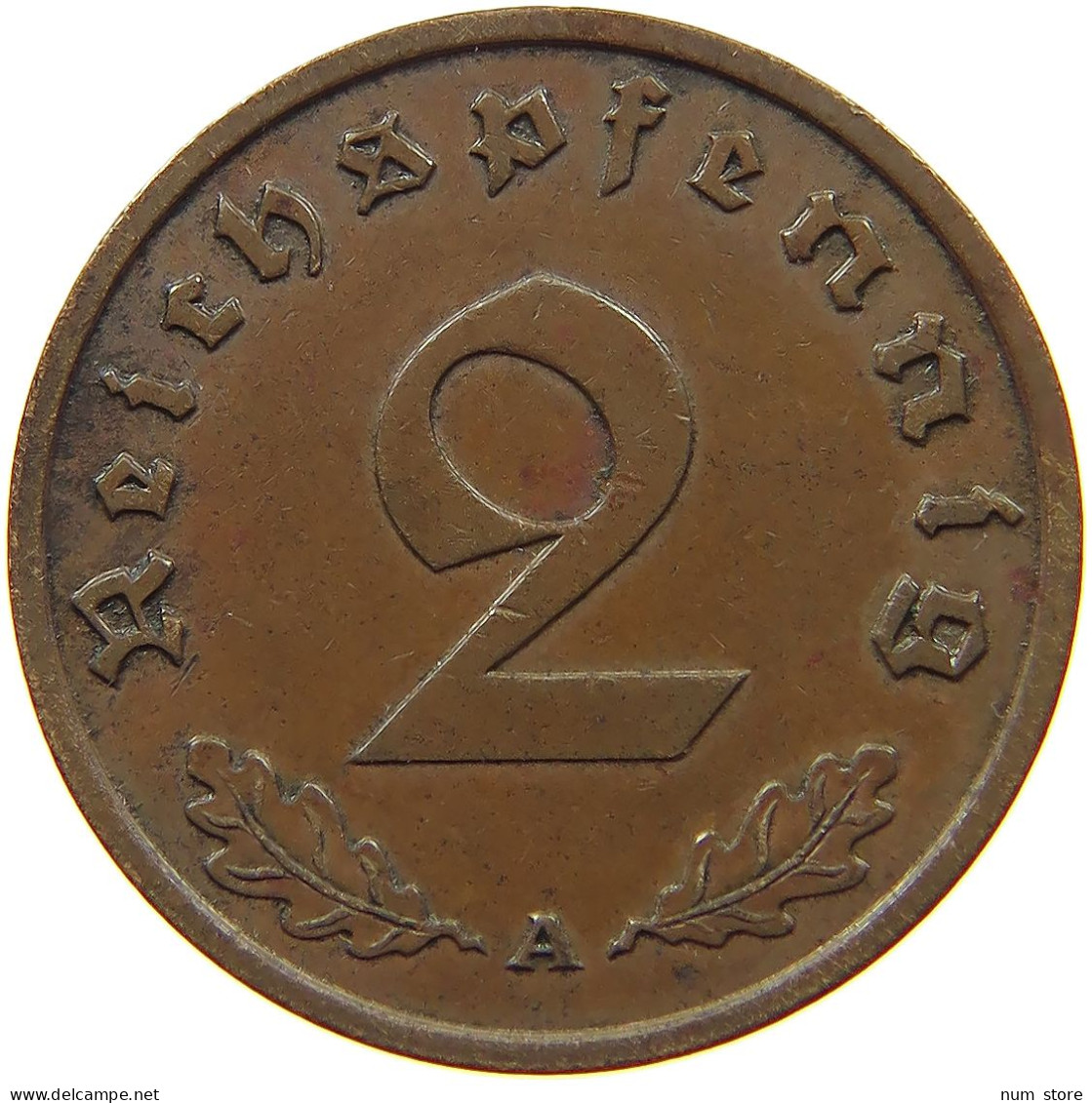 GERMANY 2 PFENNIG 1939 A #s078 0635 - 2 Reichspfennig