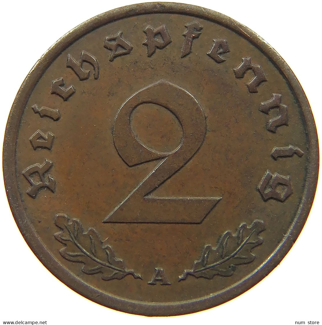 GERMANY 2 PFENNIG 1939 A #s080 0151 - 2 Reichspfennig