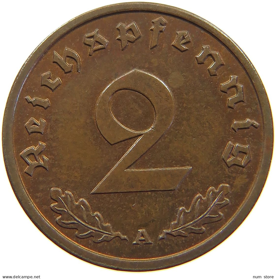 GERMANY 2 PFENNIG 1939 A TOP #a063 0125 - 2 Reichspfennig