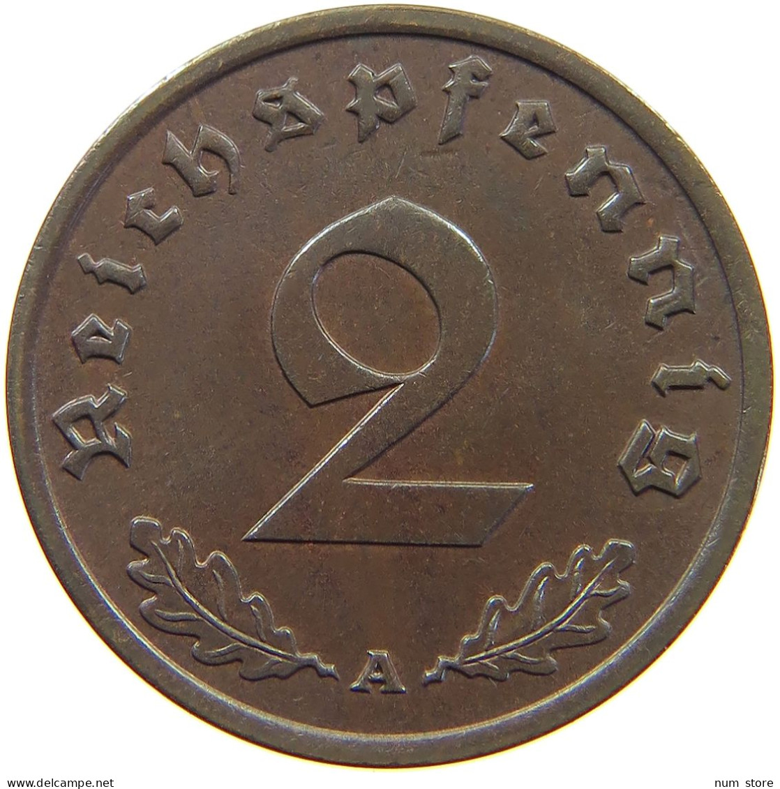 GERMANY 2 PFENNIG 1939 A TOP #a075 0451 - 2 Reichspfennig