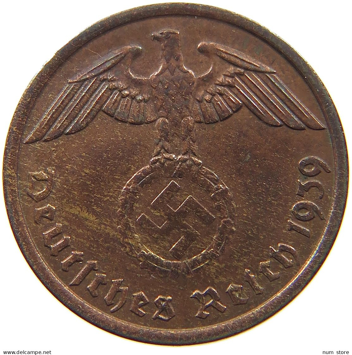 GERMANY 2 PFENNIG 1939 A TOP #a048 0283 - 2 Reichspfennig