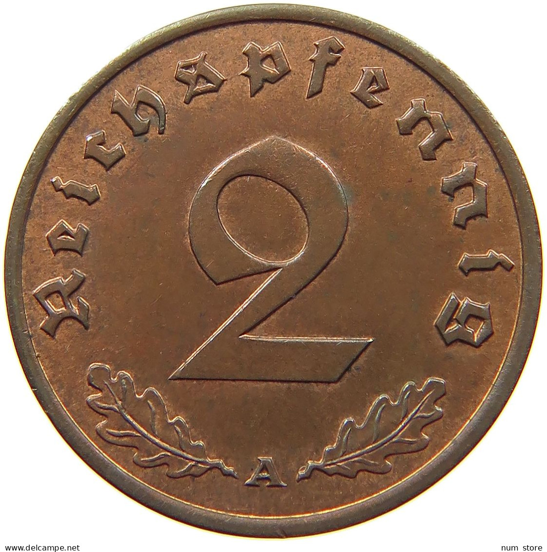 GERMANY 2 PFENNIG 1939 A TOP #a043 0669 - 2 Reichspfennig