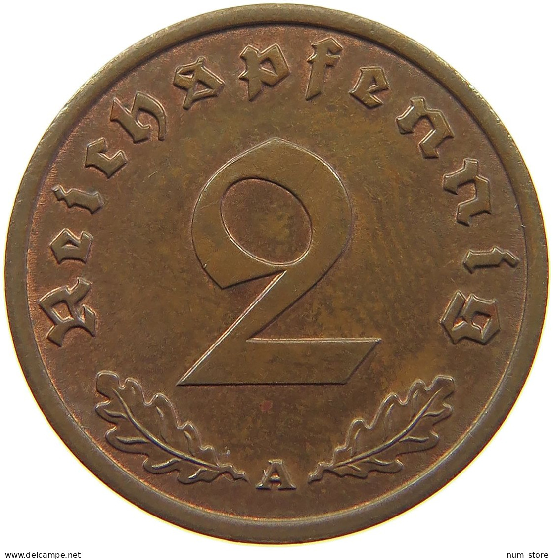 GERMANY 2 PFENNIG 1939 A #c083 0029 - 2 Reichspfennig