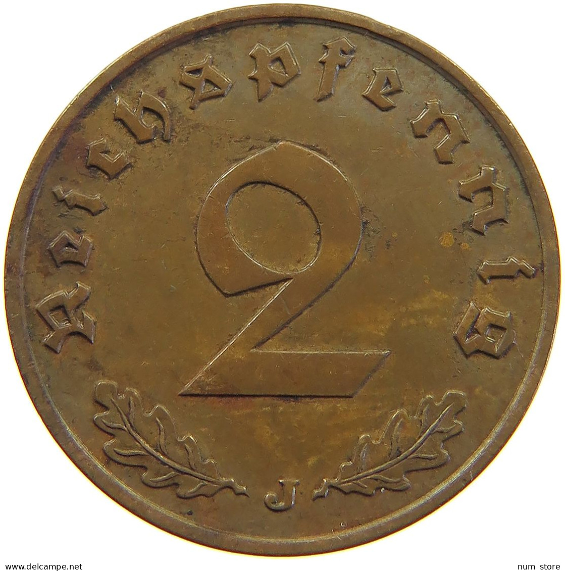 GERMANY 2 PFENNIG 1938 J #c081 0287 - 2 Reichspfennig