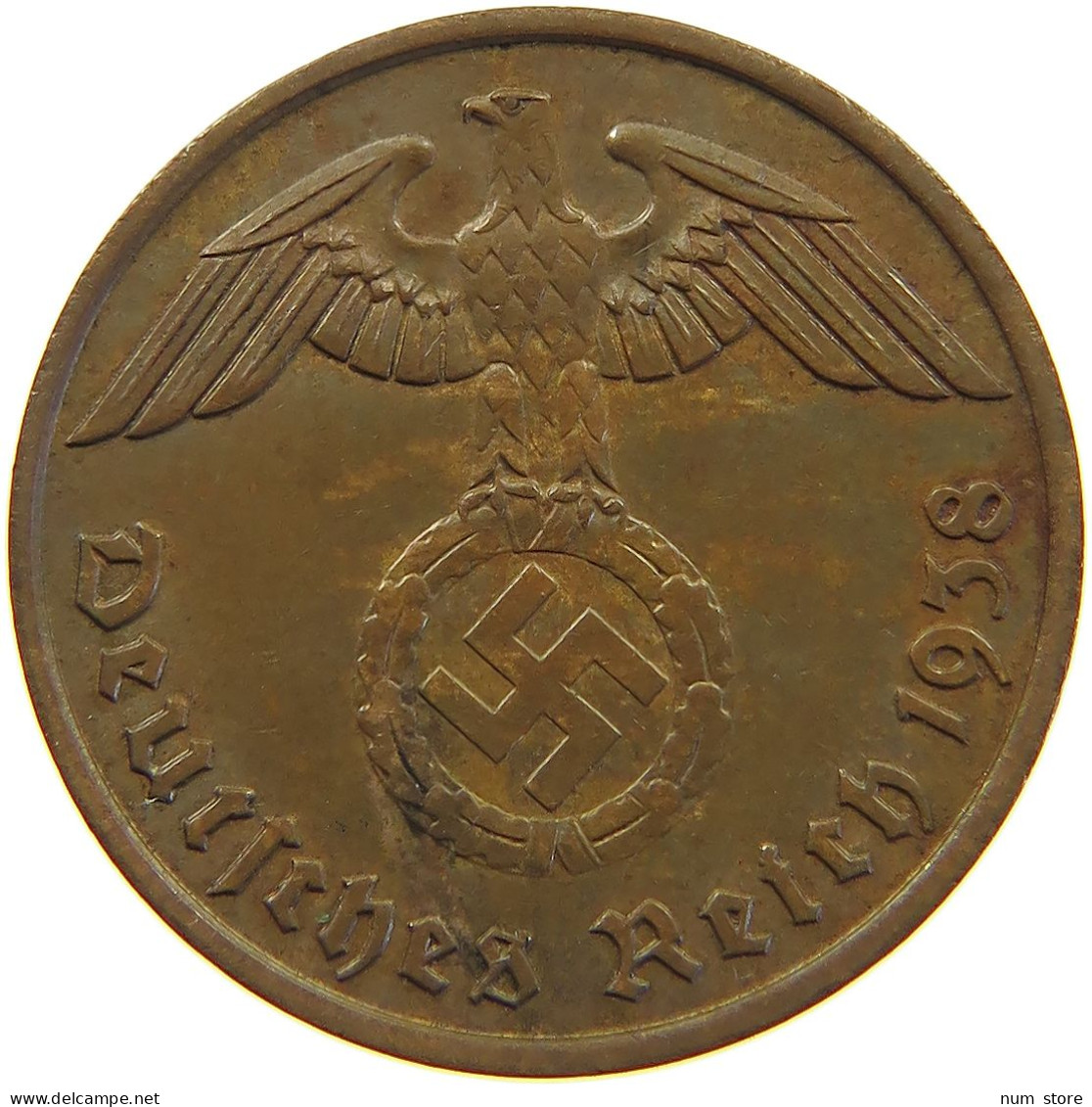 GERMANY 2 PFENNIG 1938 J #c081 0287 - 2 Reichspfennig