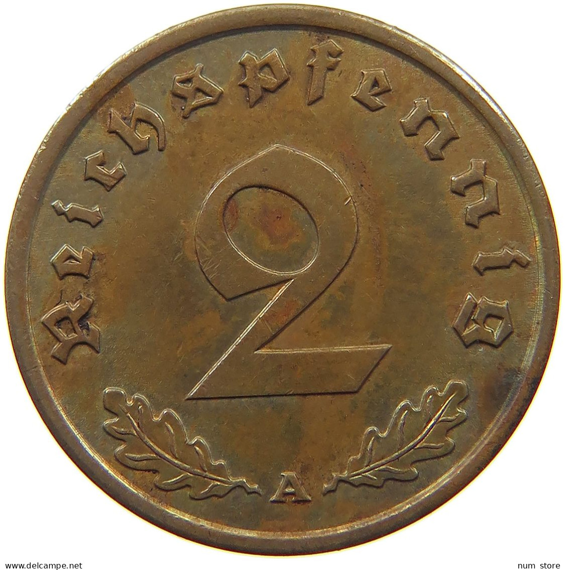 GERMANY 2 PFENNIG 1939 A #c082 0481 - 2 Reichspfennig