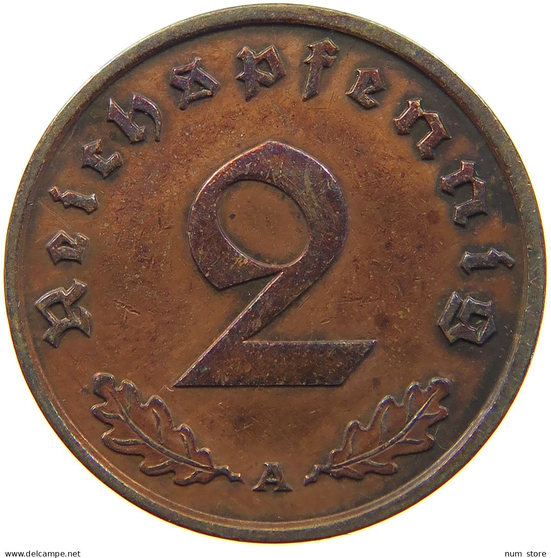 GERMANY 2 PFENNIG 1939 A #c082 0471 - 2 Reichspfennig