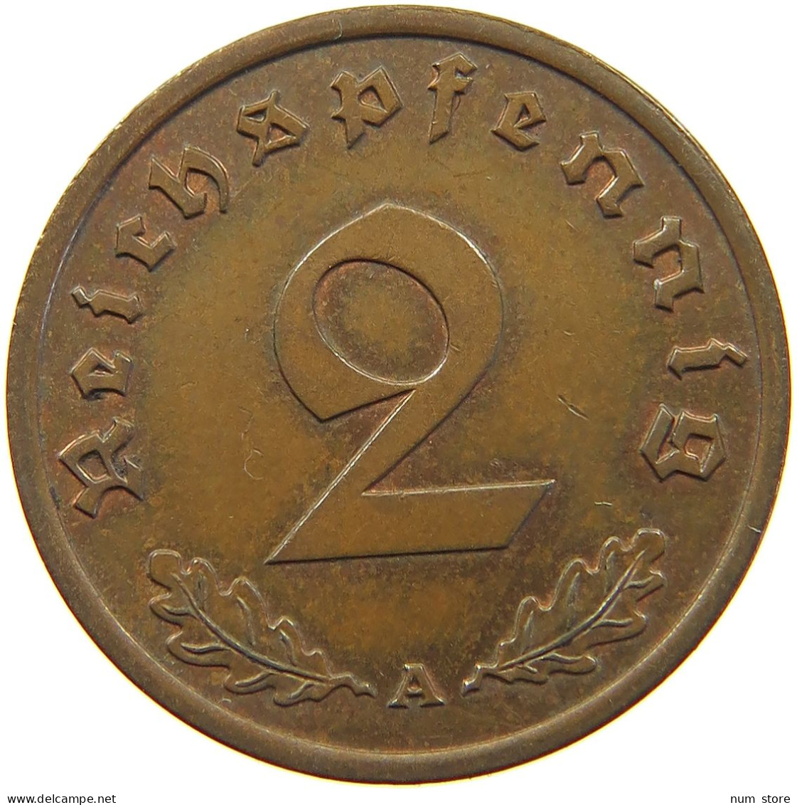 GERMANY 2 PFENNIG 1939 A #a032 0363 - 2 Reichspfennig