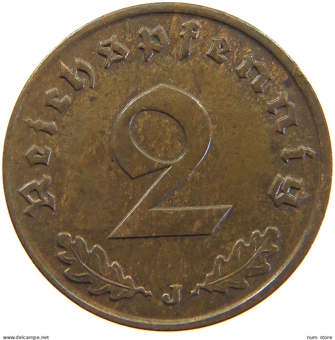 GERMANY 2 PFENNIG 1938 J #a066 0655 - 2 Reichspfennig