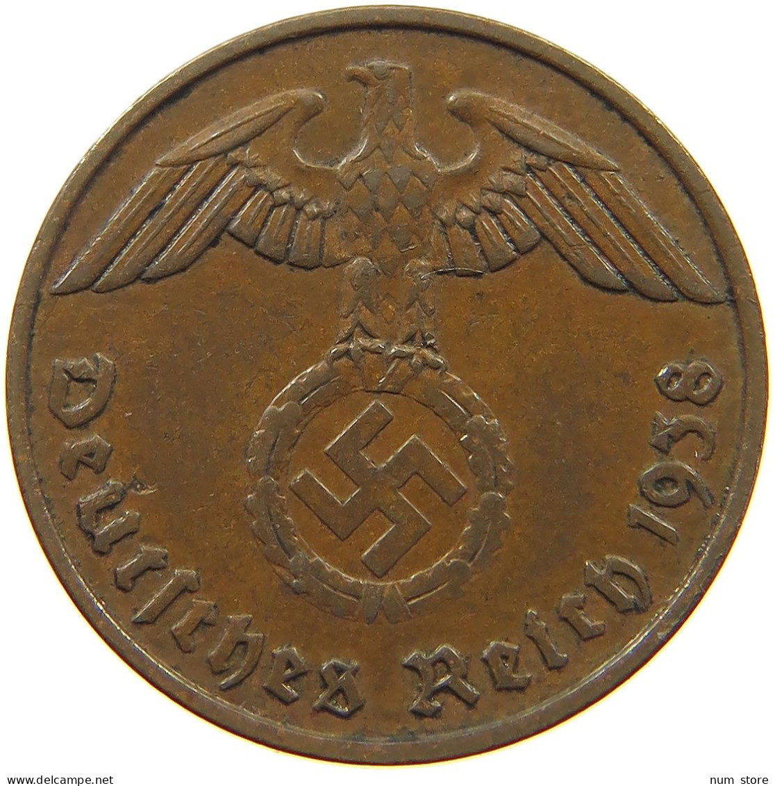 GERMANY 2 PFENNIG 1938 F #c083 0123 - 2 Reichspfennig