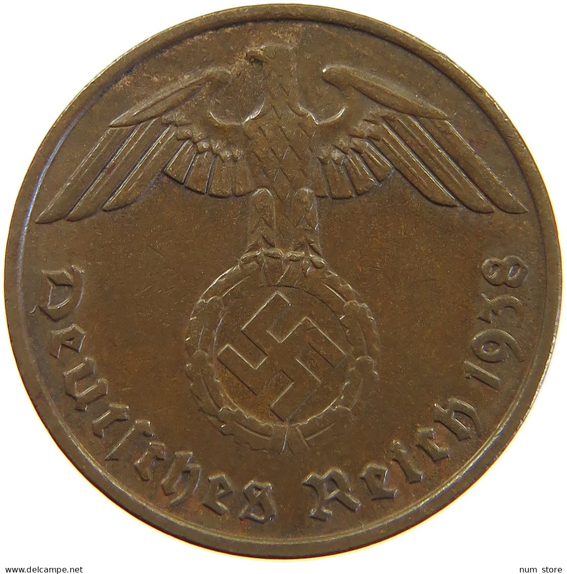 GERMANY 2 PFENNIG 1938 F #a066 0657 - 2 Reichspfennig