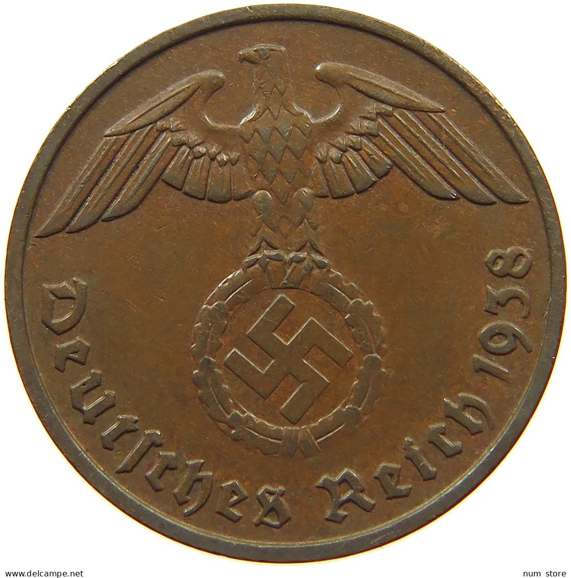 GERMANY 2 PFENNIG 1938 F #a043 0691 - 2 Reichspfennig