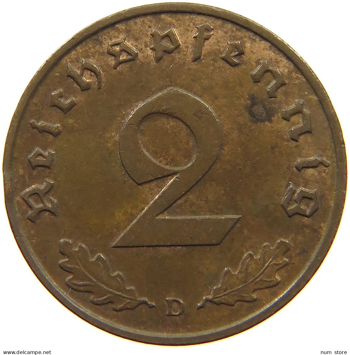 GERMANY 2 PFENNIG 1938 D #c083 0145 - 2 Reichspfennig