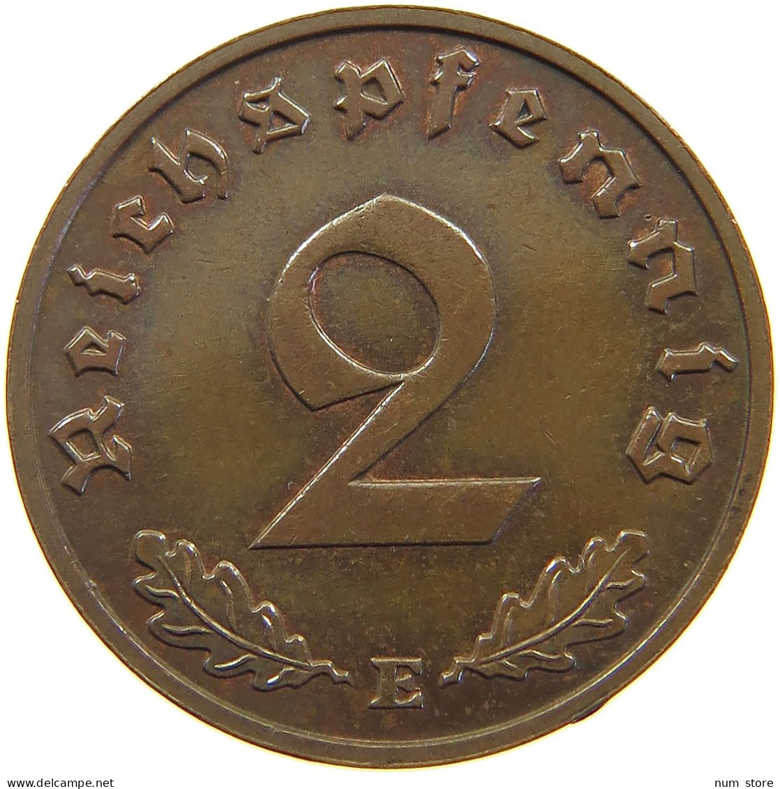 GERMANY 2 PFENNIG 1938 E TOP #a063 0103 - 2 Reichspfennig