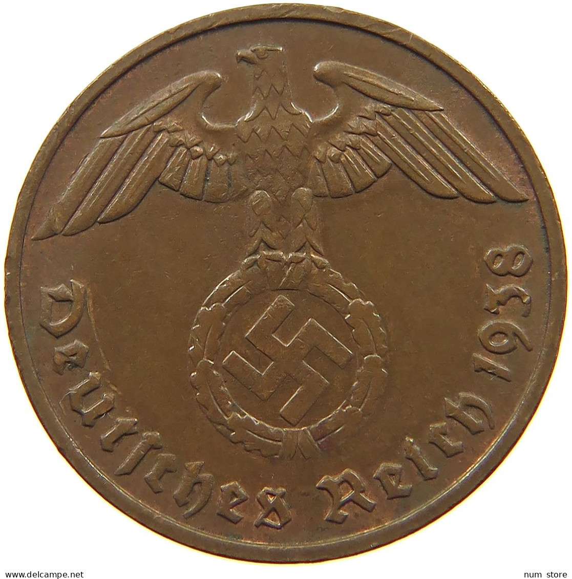 GERMANY 2 PFENNIG 1938 E #c083 0149 - 2 Reichspfennig