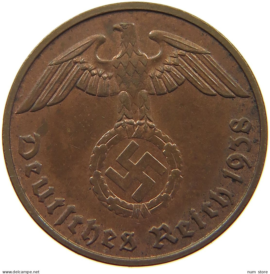 GERMANY 2 PFENNIG 1938 E #c083 0165 - 2 Reichspfennig