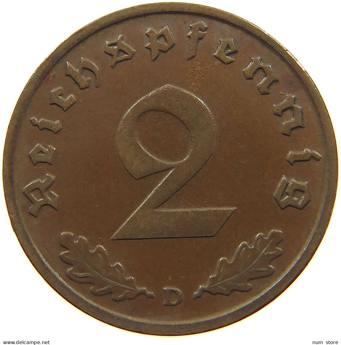 GERMANY 2 PFENNIG 1938 D #c083 0169 - 2 Reichspfennig