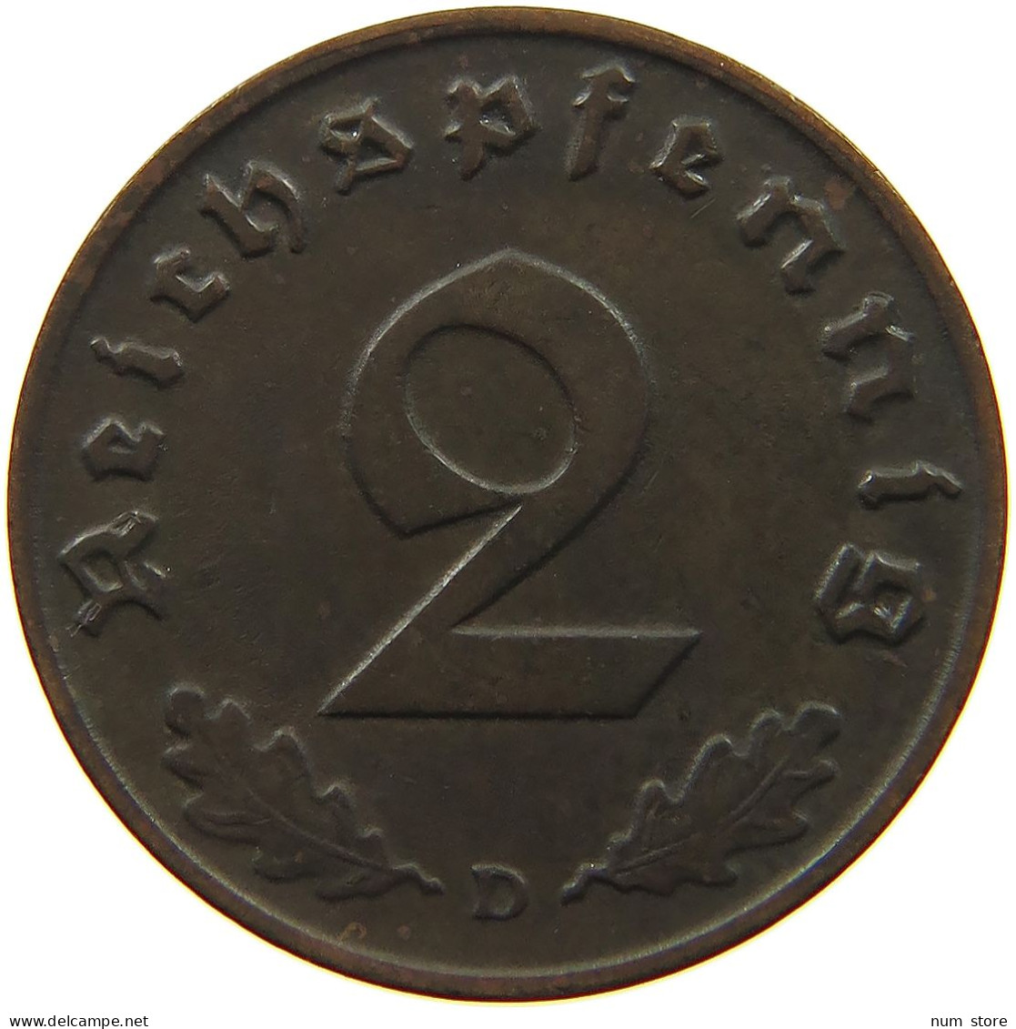 GERMANY 2 PFENNIG 1938 D #c083 0129 - 2 Reichspfennig