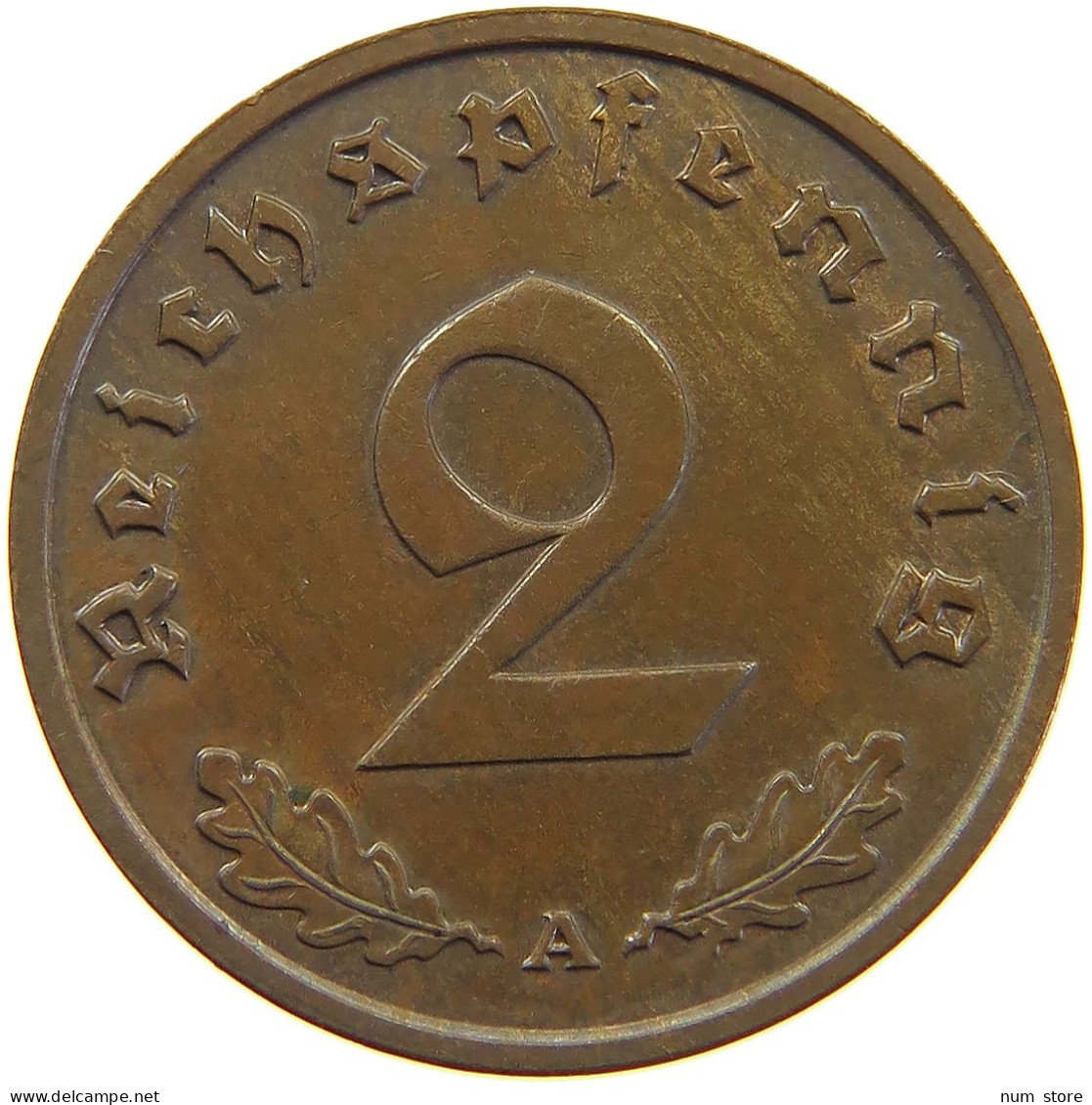 GERMANY 2 PFENNIG 1938 A TOP #c083 0085 - 2 Reichspfennig