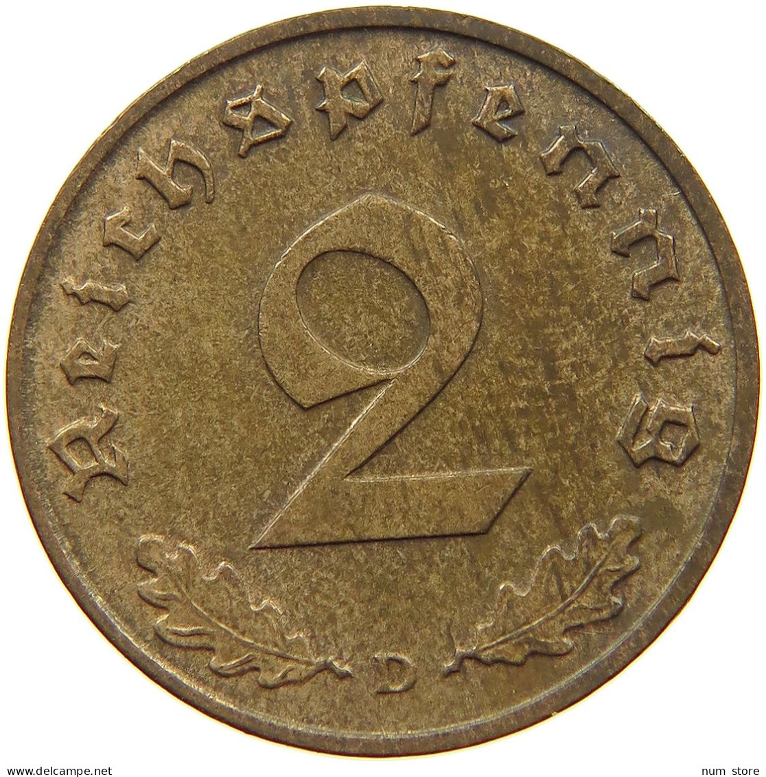 GERMANY 2 PFENNIG 1938 D #a043 0705 - 2 Reichspfennig