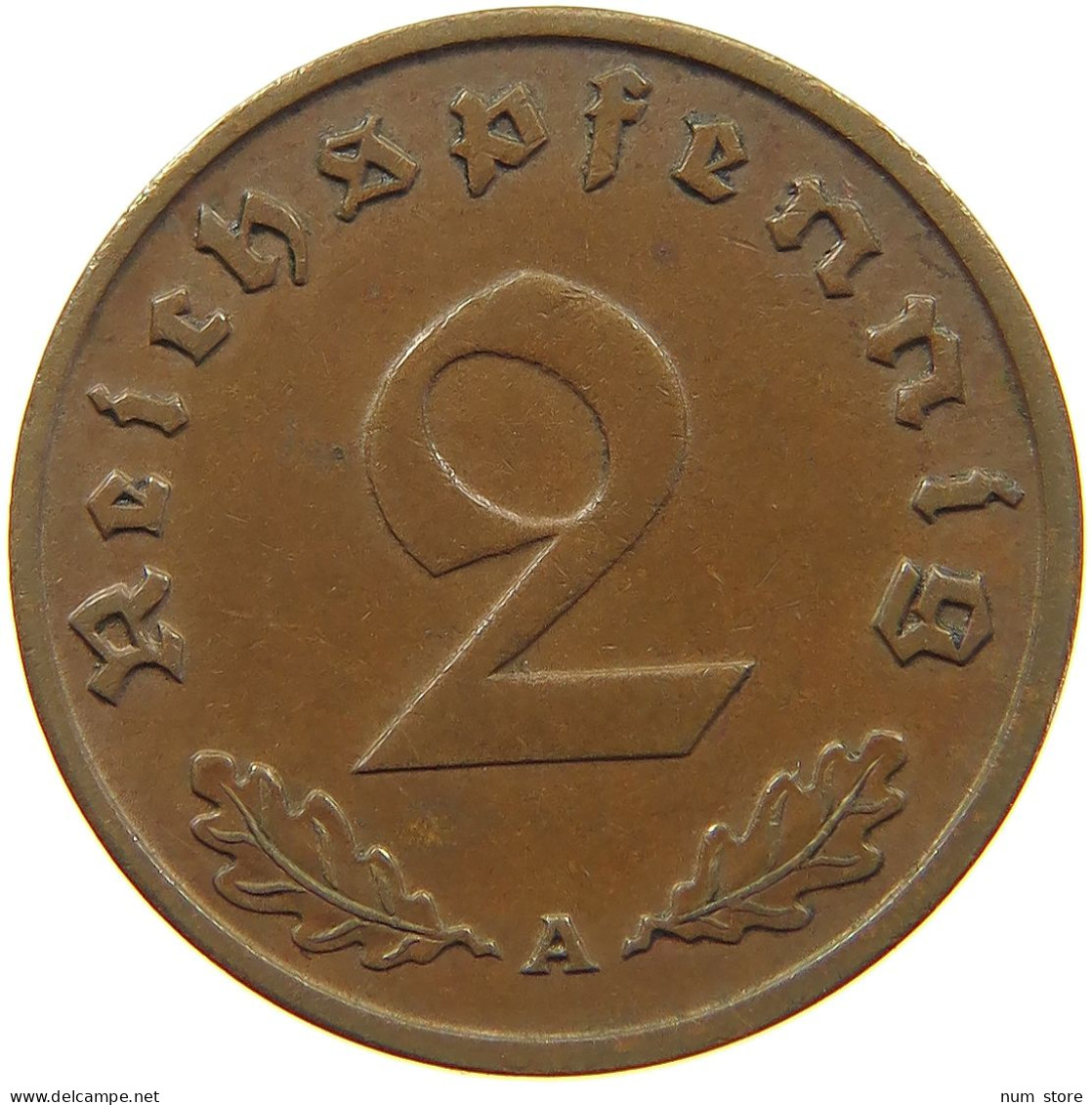 GERMANY 2 PFENNIG 1938 A #c083 0135 - 2 Reichspfennig