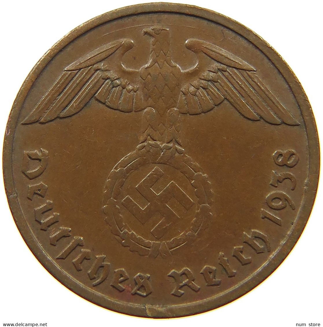 GERMANY 2 PFENNIG 1938 A #c083 0135 - 2 Reichspfennig