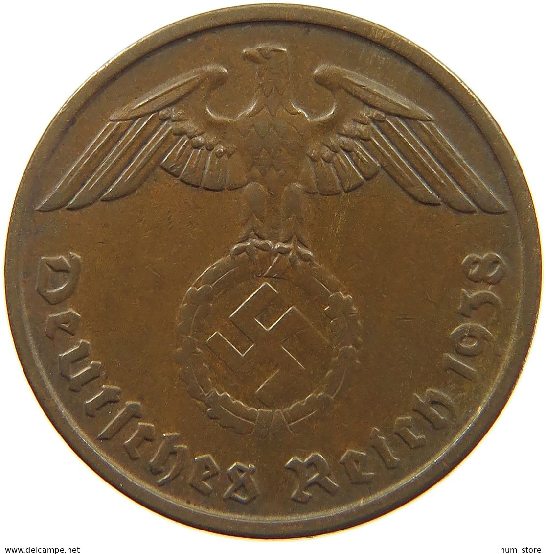 GERMANY 2 PFENNIG 1938 A TOP #c083 0105 - 2 Reichspfennig