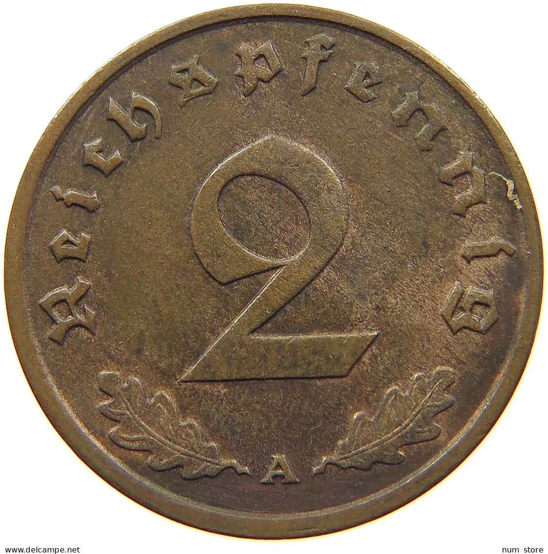 GERMANY 2 PFENNIG 1938 A #c083 0155 - 2 Reichspfennig