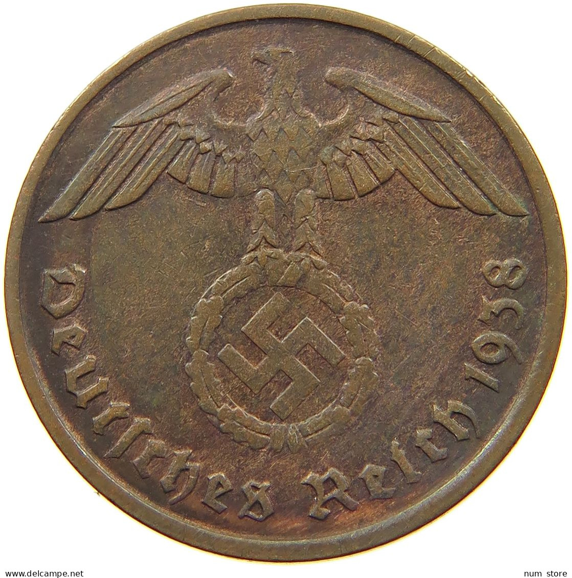 GERMANY 2 PFENNIG 1938 A #c083 0155 - 2 Reichspfennig