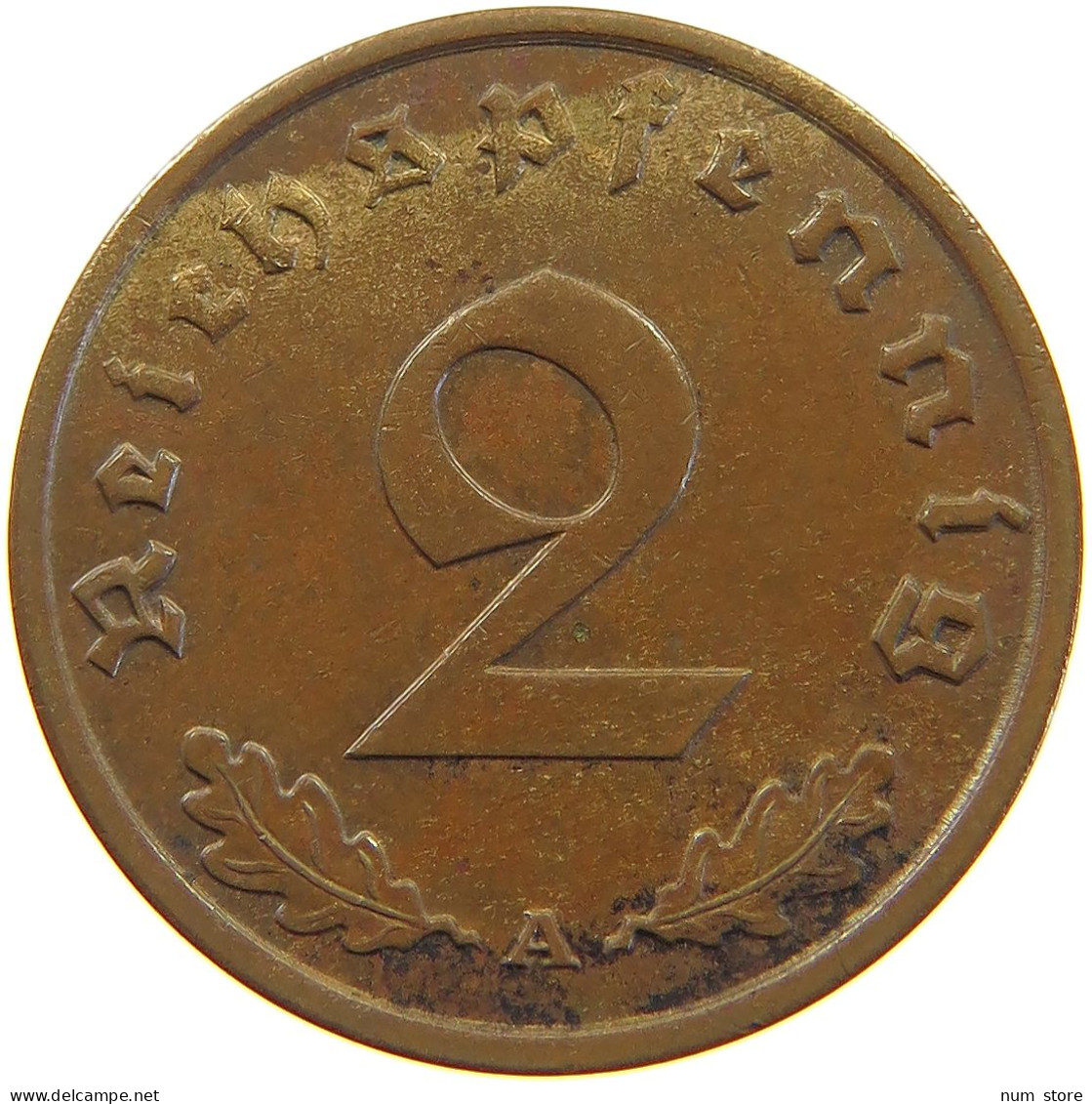 GERMANY 2 PFENNIG 1938 A #c081 0279 - 2 Reichspfennig