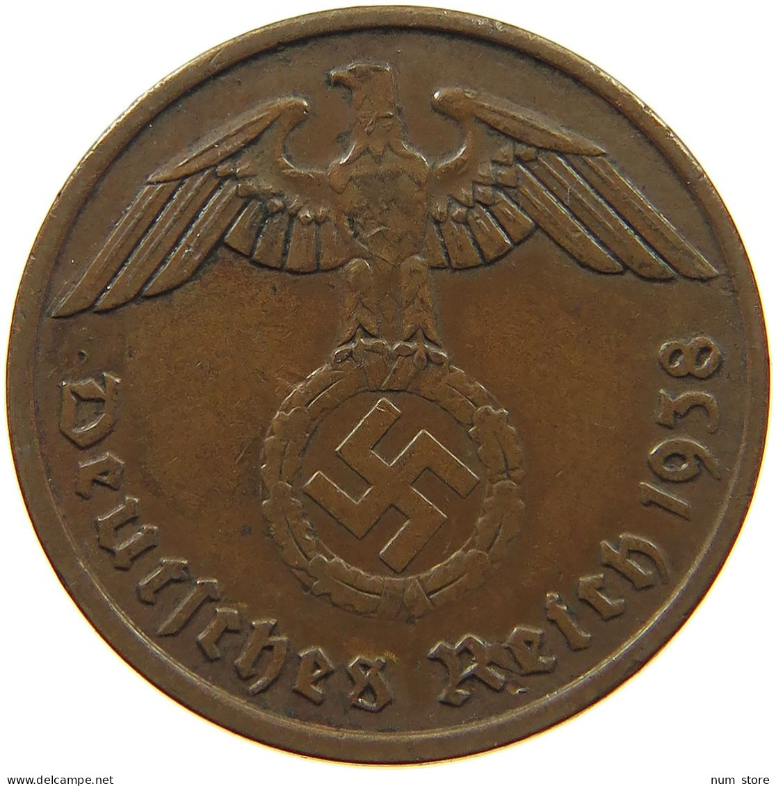 GERMANY 2 PFENNIG 1938 A #c083 0111 - 2 Reichspfennig
