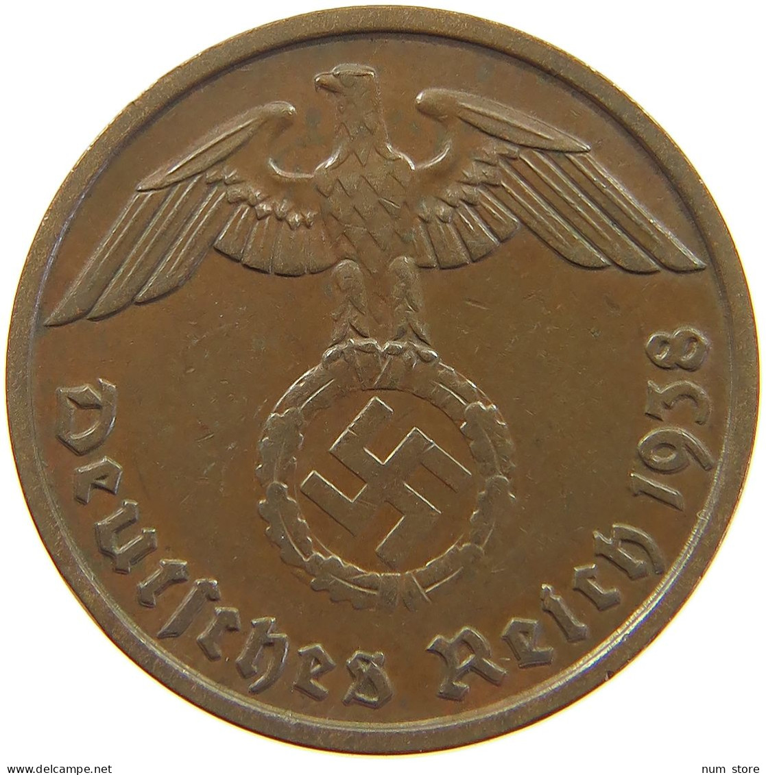 GERMANY 2 PFENNIG 1938 A #c083 0081 - 2 Reichspfennig