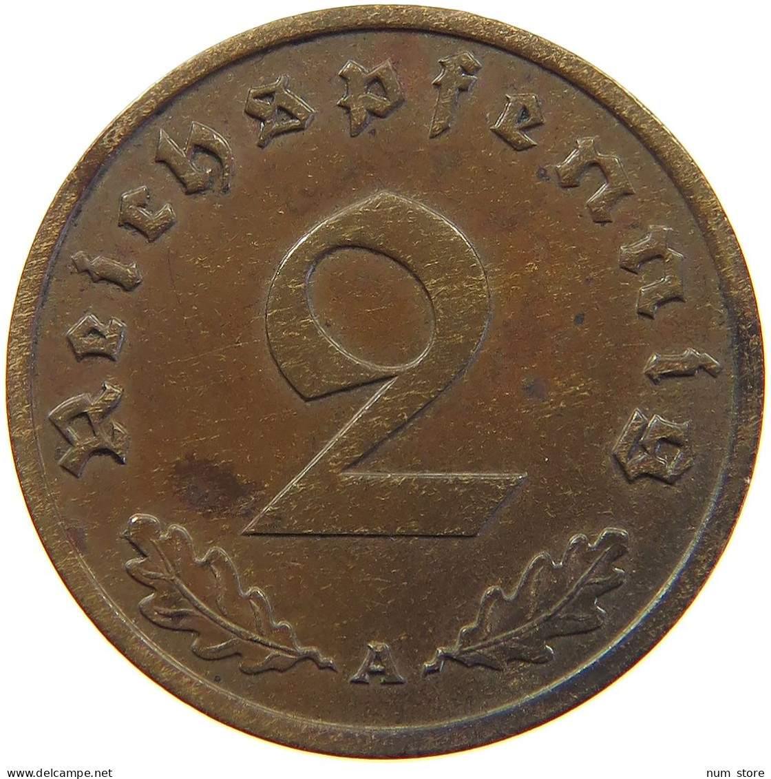 GERMANY 2 PFENNIG 1938 A #c082 0477 - 2 Reichspfennig