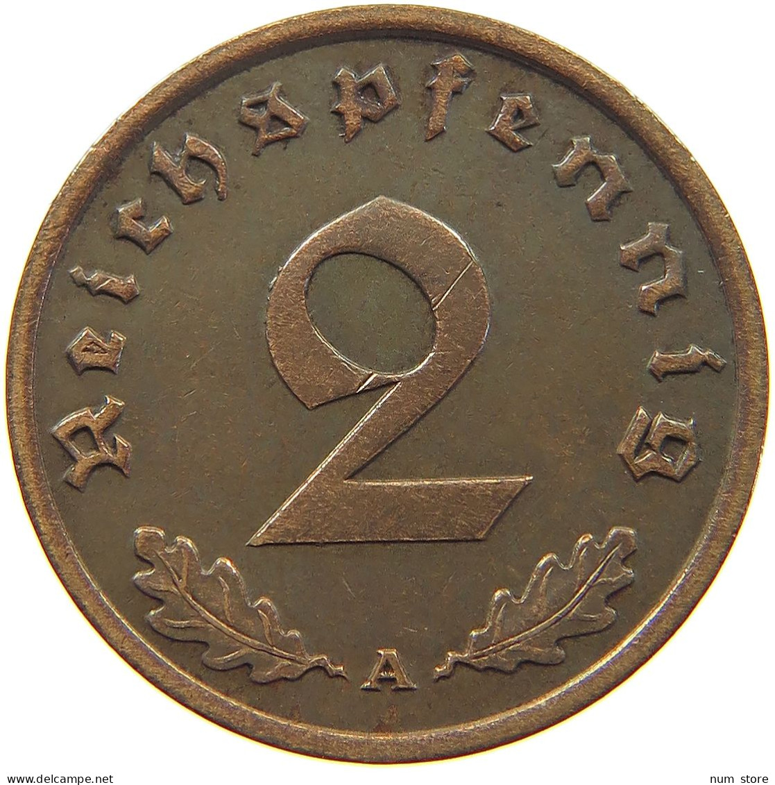 GERMANY 2 PFENNIG 1938 A #c081 0309 - 2 Reichspfennig