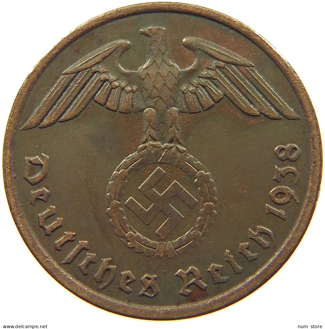 GERMANY 2 PFENNIG 1938 A #c081 0309 - 2 Reichspfennig