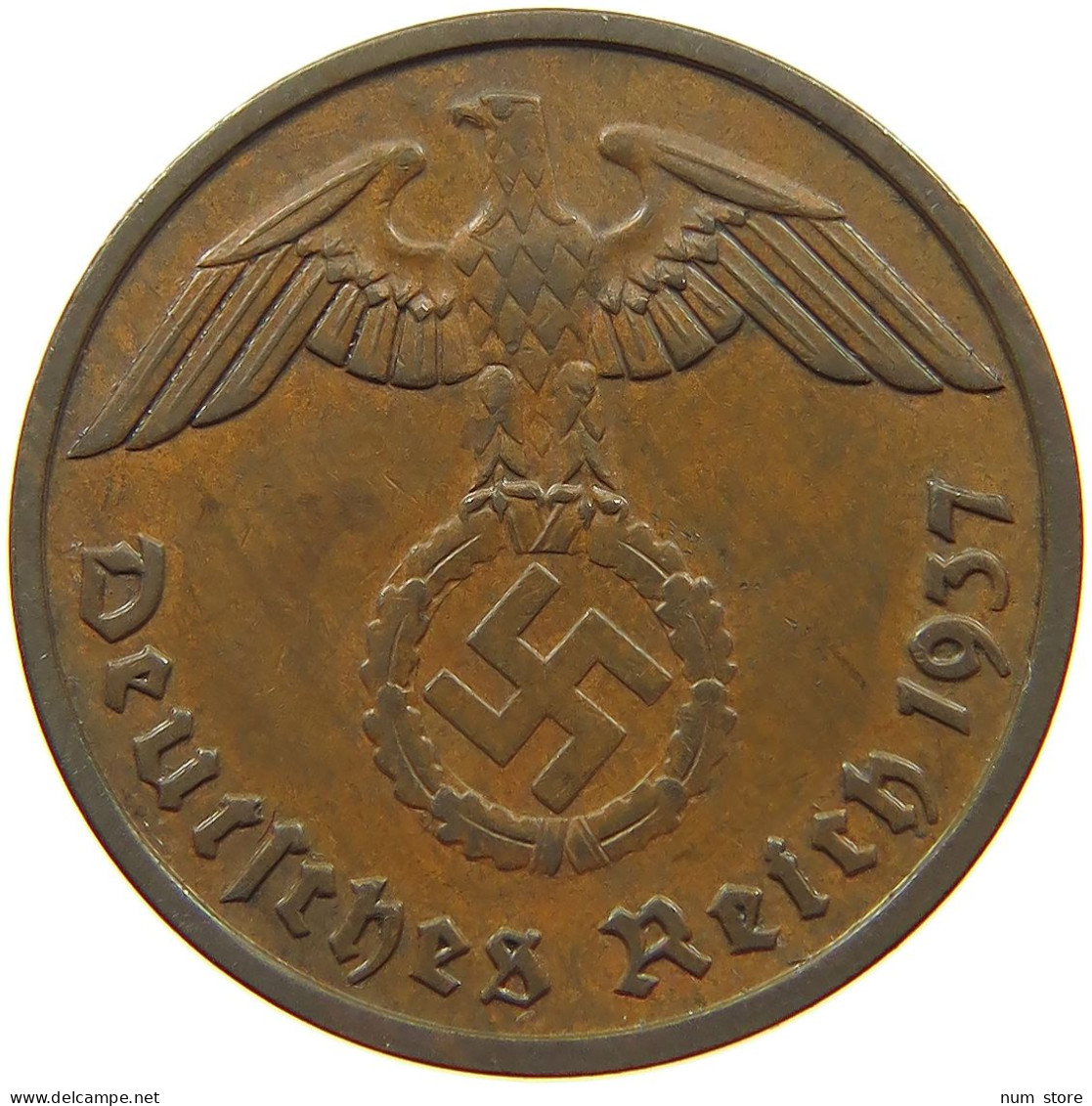 GERMANY 2 PFENNIG 1937 F #a043 0701 - 2 Reichspfennig